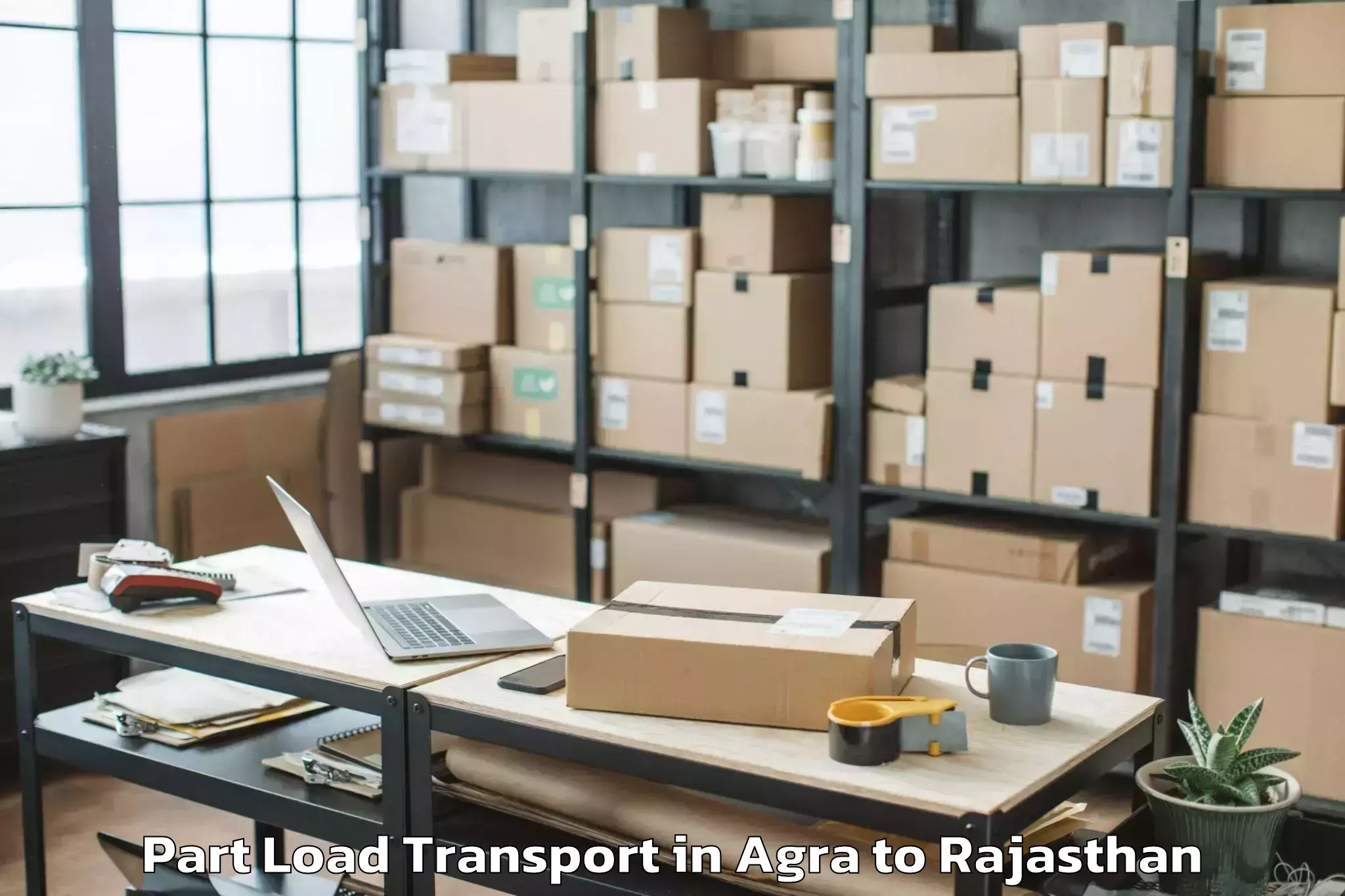 Professional Agra to Pachpadra Part Load Transport